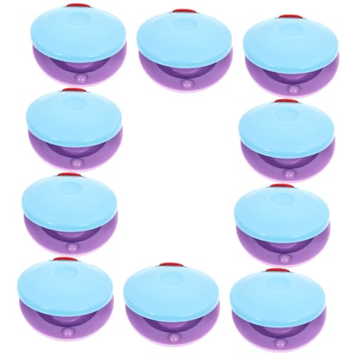 BESPORTBLE 10pcs Plastic Round Dance Board Castanet Rhythm Toys for Boys and Girls Music Learning Fun