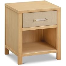 Namesake Eloise Assembled Nightstand in Honey with Performance Sand Eco-Weave Drawer Upholstery, Upper Drawer with Lower Shelf, Greenguard Gold Certified