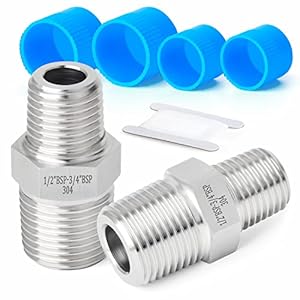 ERGAOBOY 2 Stück Edelstahl Reduziernippel Set