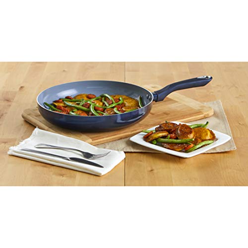 Imusa Usa Blue Ceramic Fry Pan With Soft Touch Handle, 12 Inch, 12" #TOP6