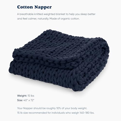 Bearaby Cobertores de algodão tricotados à mão para adultos - cobertor de malha grossa - sustentável