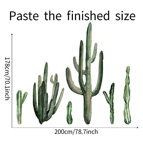 Rofarso 70.1'' High Huge Saguaro Cactus Wall Stickers Vinyl Removable Peel And Stick Tropical Plant Wall Decals Art Decorations Decor For Bedroom Living Room Office Classroom Library Shop Murals #TOP4