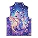 INSTANTARTS Purple Dragon Kids Sleeveless Vests Size 2 Floral Lightweight Kids Outerwear Vest Indoor Outdoor Fashion Zippered Vests for Fall Winter Cute Quilted Jacket