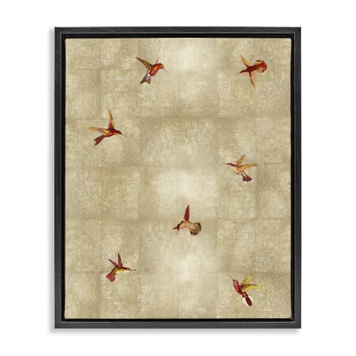 Red Hummingbirds Flying Pattern, 24 x 30 Inch Canvas in Floater Frame