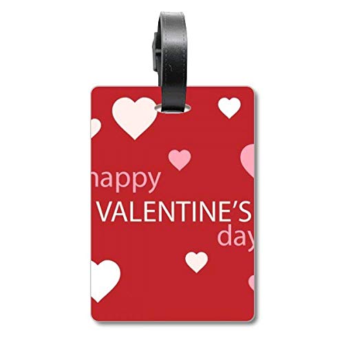 Étiquette valise Saint-Valentin rouge rose blanc motif cœurs pour bagage cabine