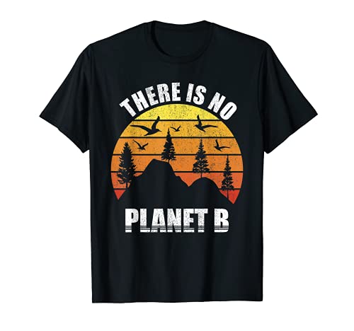 Retro There Is No Planet B Save Earth Day Vintage Maglietta