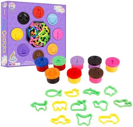 Ratna's Fantasy Dough Clay 8in1 - Multicolor Clay Set for Kids | Vibrant Colors, Creative Designs, 12 Plastic Moulds | Educational and Imaginative Play | Safe and Non-Toxic | Age 3 and Up