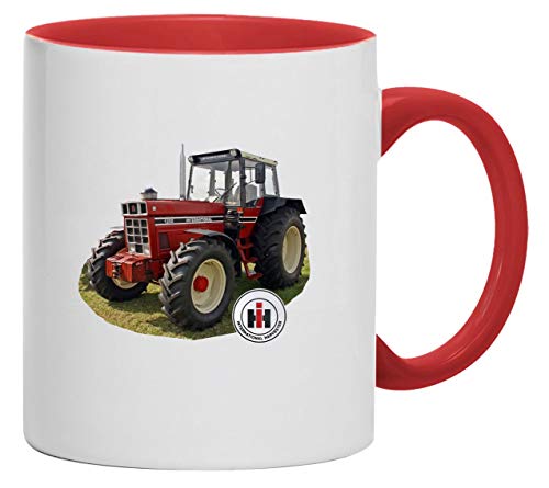 Tasse Kaffeebecher IHC 1255 Harvester Traktor Schlepper Trecker | Keramik, 280 ml, Weiß/Rot Cover