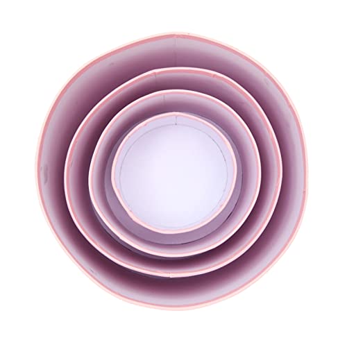 Set Of 4 Round Nesting Gift Boxes With Lids, Small Circular Stacking Decorative Hat Boxes, Circle Bandbox For Presents, Jewelry Storage, And Cosmetics In 4 Assorted Sizes (Light Pink) #TOP6