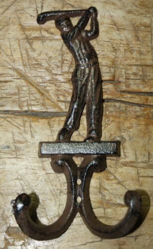 Vintage Cast Iron Golf Coat & Hat Hook Rack