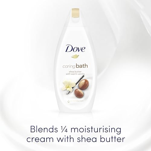 Dove Calming Caring Bath Bath Soak with ¼ moisturising cream, shea butter & warm vanilla for an indulgent bubble bath 450 ml - Image 2