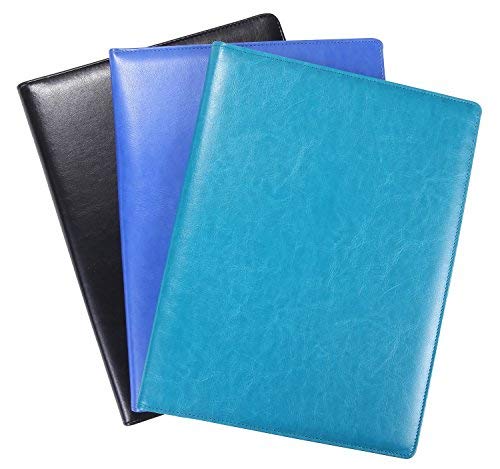 Portfolio Padfolio Resume Folder with Pocket, Premium Faux Leather Interview Writing Legal Pads Document Organizer Portfolio with Business Card Holder (Turquoise Teal Green) by Mymazn - Used condition - Image 3