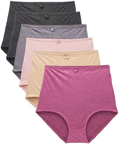 Barbra Lingerie Women's High-Waist Light Tummy Control Girdle Panties (Large, Silky Flower)