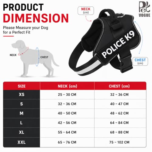 Image of PetVogue Dog Harness, No-Pull Reflective Dog Vest, Breathable Adjustable Pet Harness with Handle for Outdoor Walking - No More Pulling, Tugging or Choking (Black, S)
