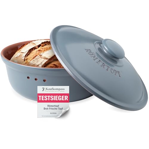 Römertopf Brottopf aus natürlicher Keramik, ideal für die Aufbewahrung von Brot Ø 30,0cm