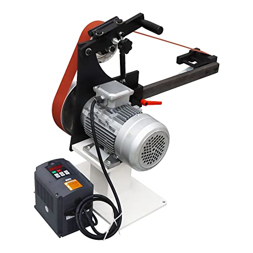 Haywhnkn Variable Speed Belt Sander Machine With 3 Grinding Wheel Knife Grinder With Base&Frequency Converter 71-82 Inch Belt 2000W 110V #TOP1