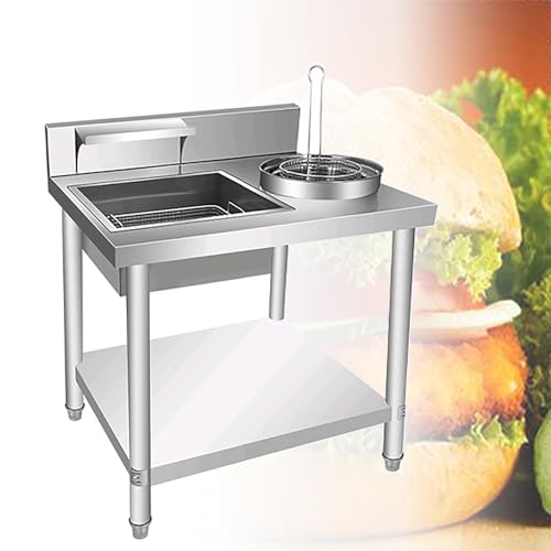 Breading Table Stainless Steel Fryer Tray with Reinforced Bottom for Chefs To Process Fried Food - Easy Installation - Perfect for Chicken, Baguettes