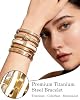 CERULEAN 5-Piece Elegant Stainless Steel Bracelet Set, Fashionable Classic Design, Stainless Steel 5 Piece Bracelet Set, Non Tarnish Bangle, Elegant Bracelets Sets for Everyday and Formal Wear (Gold) #1