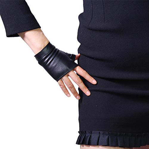 DooWay Sexy Real Leather Fingerless Gloves Black Sheepskin Cosplay Costume Driving Motorcycle Gloves Mittens DooWay Sexy Real Leather Fingerless Gloves Black Sheepskin Cosplay Costume Driving Motorcycle Gloves Mittens