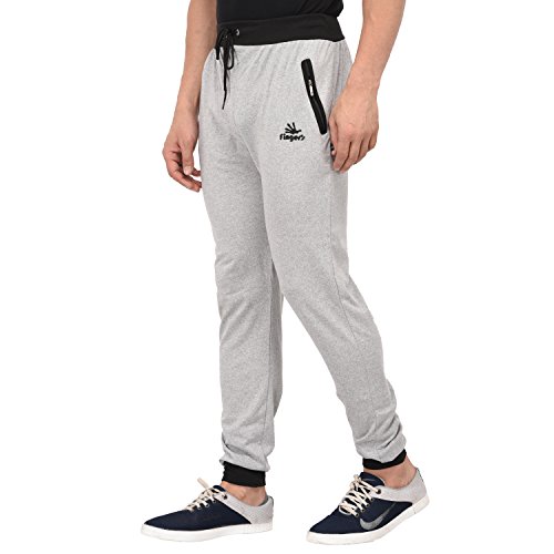 Image of Finger's Men's Tapered Fit Joggers (TPMGB2 FS Melange Grey-Black)