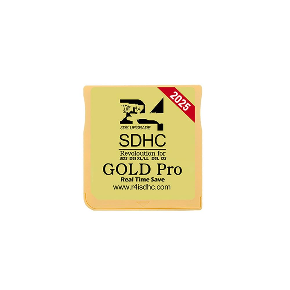 For 3 DS D SL XL/LL 2025 R 4 SD-HC Adapter Game Card Digital Memory Card Flashcard- Gaming Accessories Portable (Gold)