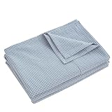 フラットシーツ キング 250x290cm 敷きシーツ ベッドシーツ オーガニックコットン アッパーシーツ 洗いざらしの綿100% ギンガムチェック サックス