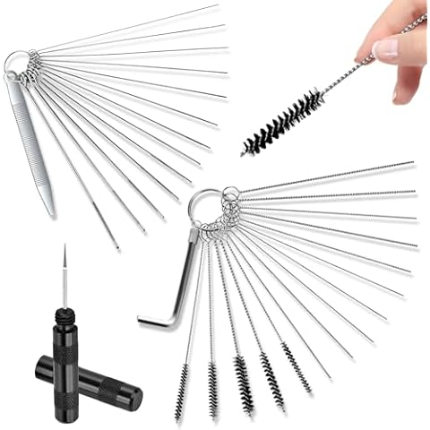 Herain Carburetor Torch Welding Tip Cleaner Set, Small Holes Cleaner for Cleaning Brake, Engine, Gas Orifices Parts, Torch Nozzle Tip, Sprinklers, Lawn Mowers (31 Pcs Cleaning Wire Set) Cover