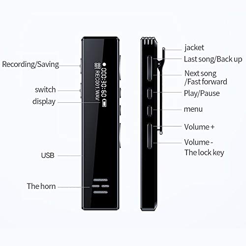 16 GB Digitale Spraakrecorder, Fuobecie Usb Professionele Dictafoon Spraakgestuurde Recorder Met Mp3-speler, Audiorecorder Stereo Hd-opname Voor Lezingen Meeting Class - Image 8
