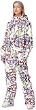 FAIRYRAIN Damen Herren Einteilige Skioverall Winddicht Skibekleidung wasserdichte Winter warm Skianzug Schneeanzug Mit Kapuze Ski Jumpsuit Snowsuit für Outdoor M