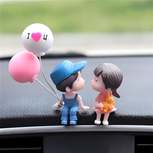 Claiez Car Dashboard Accessories Cute Cartoon Couples Action Figure Figurines Balloon Ornament car Dashboard Toys Auto Interior Dashboard Accessories for car Interior Dashboard Decoration