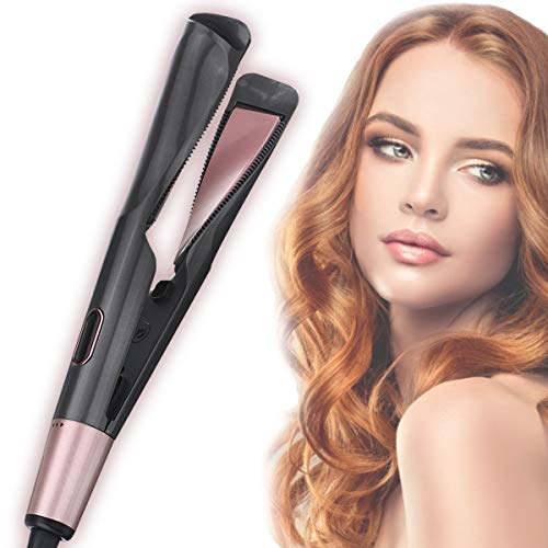 8 Sets LIUMY Professional Salon Hair Straightener and Curler 2 in 1, Tourmaline Ceramic Twisted Flat Iron, with LCD Digital Display, Adjustable Temp and Auto Shut-Off, Suitable for All Hair Quality.
