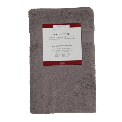 Image of Arvind 100% Cotton Towels for Bath | Towels for Bath Large Size | 500 GSM Bath Towel - Soft & Absorbent | 4 Piece Bath Towel for Men /Women | Urban Comfort | 70 cm x 140 cm - Dark Grey