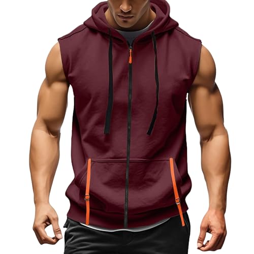 Camiseta sin mangas con capucha y cremallera frontal para regular la ventilación