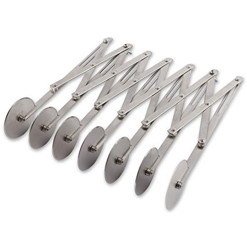 7 Wheel Pastry Cutter, Stainless Steel Expandable Pizza Slicer, Multi-Round Dough Pastry Knife Baking Cutter Roller Cookie Dough Cutter Divider