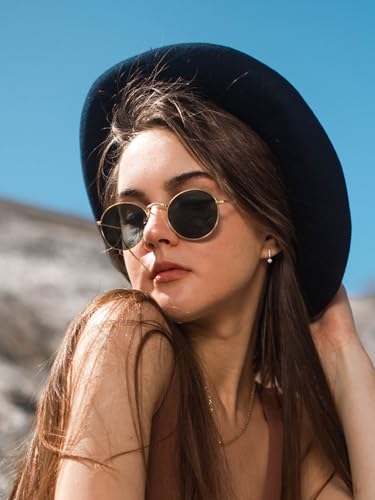 Circle Polarized Sunglasses for Women and Men Classic Round Sun Glasses Metal Frame2