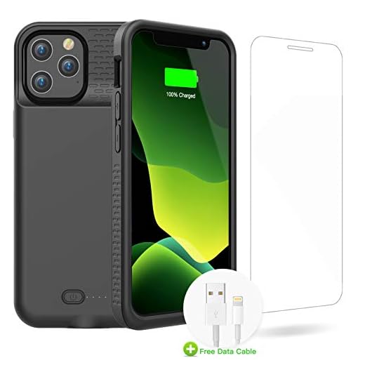 GIN FOXI Battery Case for iPhone 12 Pro Max, Real 7000mAh Ultra-Slim Battery Charging Case Rechargeable Anti-Fall Protection Extended Charger Cover for iPhone 12 Pro Max Battery Case(6.7 inch)