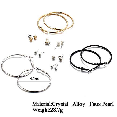 Image of Shining Diva Fashion Stylish Combo Design 6 Pairs Metal Earrings for Women and Girls (F12787er)