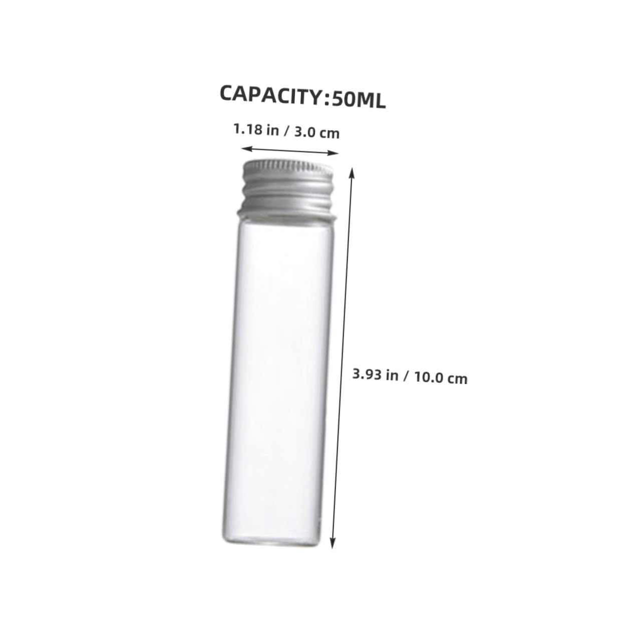 Glasfläschchen Transparente Kleine Fläschchen 30 Stück Einfache Beobachtung und Hohe Dichtigkeit mit Aluminium Schraubverschluss 50ml für Laborproben und Selbstgemacht Projekte