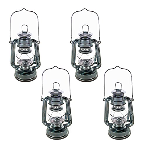 Silver Hurricane Kerosene Oil Lantern Emergency Hanging Light / Lamp - 8 Inches (4)