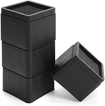 MEETWARM 3 inch Bed Risers Heavy Duty Furniture Risers Stackable Platform Blocks for Dorm Couch Bed Sofa Chair Table (Black), Set of 4