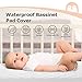 Momcozy Bassinet Mattress Pad Cover, Bassinet Cradle Pad Fit for Rectangle, Hourglass and Oval Bassinet Mattress, 3 Layers Ultra Absorbent Waterproof Bassinet Pad Cover, 32