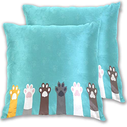 GORIRA クッションカバー 猫柄 犬柄 爪 動物 かわいい 装飾枕カバー 抱き枕 ソファ背当て 部屋飾り 洗濯機可 2枚セット