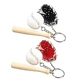 Amosfun 2 Satz Baseball-anzug Schlüsselhalter Schlüsselanhänger Geschenk Füllstoff Erdfarben Hölzern