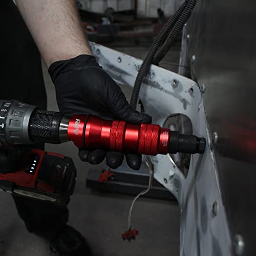 Abn Pneumatic Rivet Gun Drill Adapter - 1/4In Rivet Nut Tool Attachment With 8 Nosepieces For Cordless Or Corded Drills #TOP3