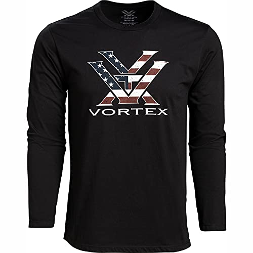 Vortex Optics Men's Stars & Stripes Long Sleeve T-Shirts (US, Alpha, Medium, Regular, Regular, Black) - image 1
