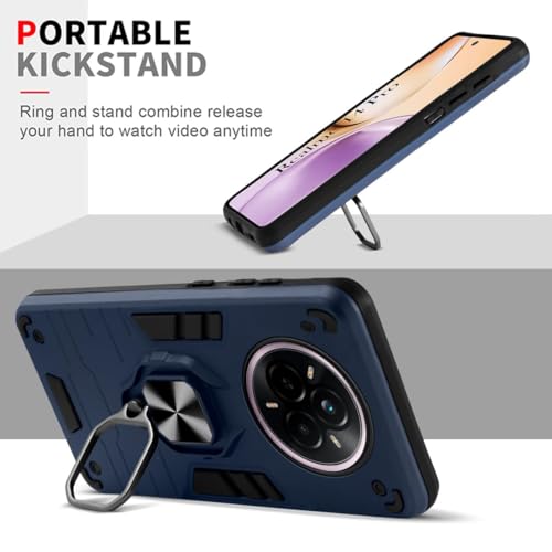 Image of AIBEX Armor Back Cover Compatible for Realme Narzo 80 Pro 5G / Realme 14 Pro 5G| Rugged Shockproof Case with Ring Holder & Kickstand | Military-Grade Protection | Magnetic Car Mount Compatible