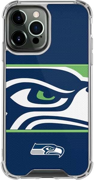 Skinit Clear Phone Case Compatible with iPhone 14 Pro Max - Officially Licensed NFL Seattle Seahawks Zone Block Design