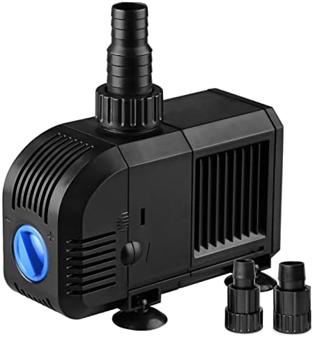 FREESEA Submersible Pond Water Pump: 160 GPH 8W Ultra Quiet Adjustable Outdoor Fountain Pump with 5ft Power Cord for Aquarium | Fish Tank | pool | Garden Waterfall | Hydroponic