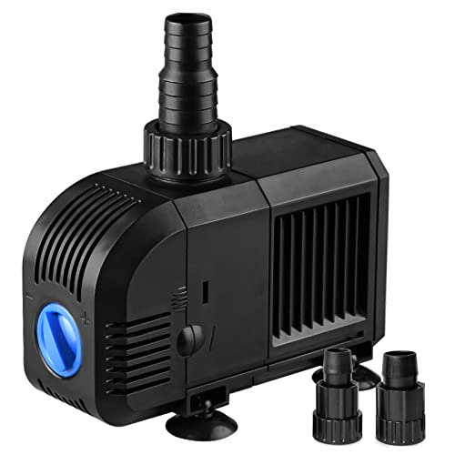 FREESEA Submersible Pond Water Pump: 160 GPH 8W Ultra Quiet Adjustable Outdoor Fountain Pump with 5ft Power Cord for Aquarium | Fish Tank | pool | Garden Waterfall | Hydroponic