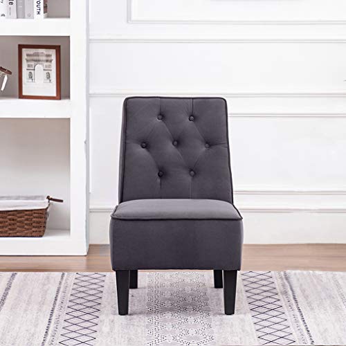 ANNJOE Armless Accent Chair, Button Tufted Slipper Chair Side Chair Single Sofa